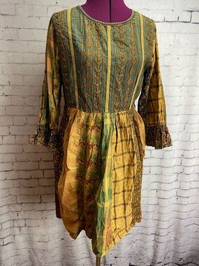 Young threads size XL rustic boho mini dress
